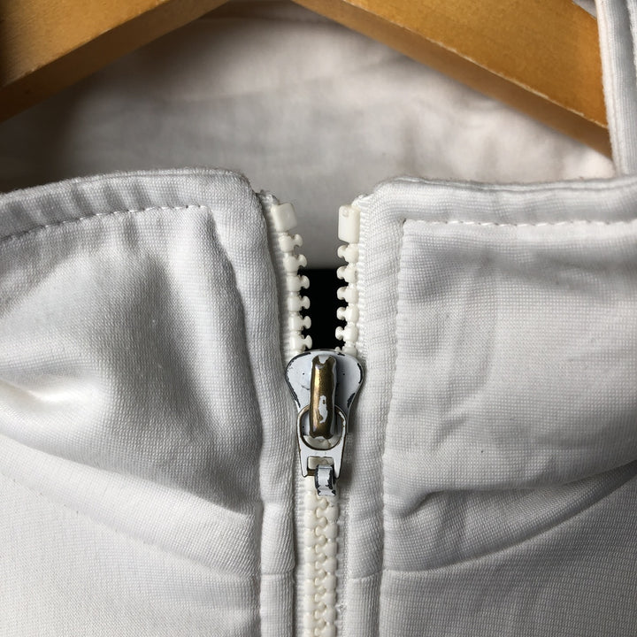 Vintage 90'S Adidas track jacket with back logo, size M, men's polyester white type Vintage Second Hand