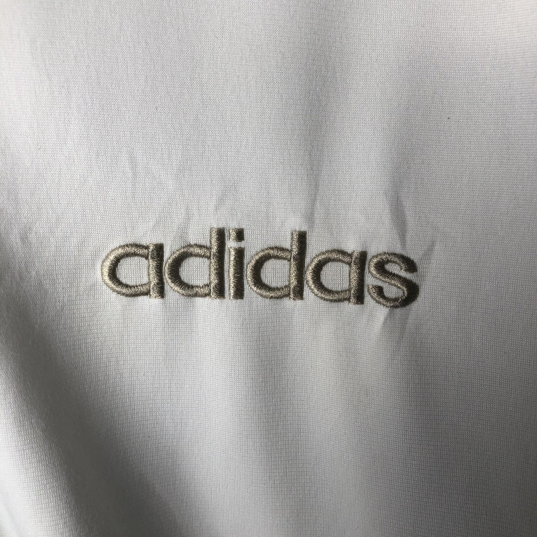 Vintage 90'S Adidas track jacket with back logo, size M, men's polyester white type Vintage Second Hand