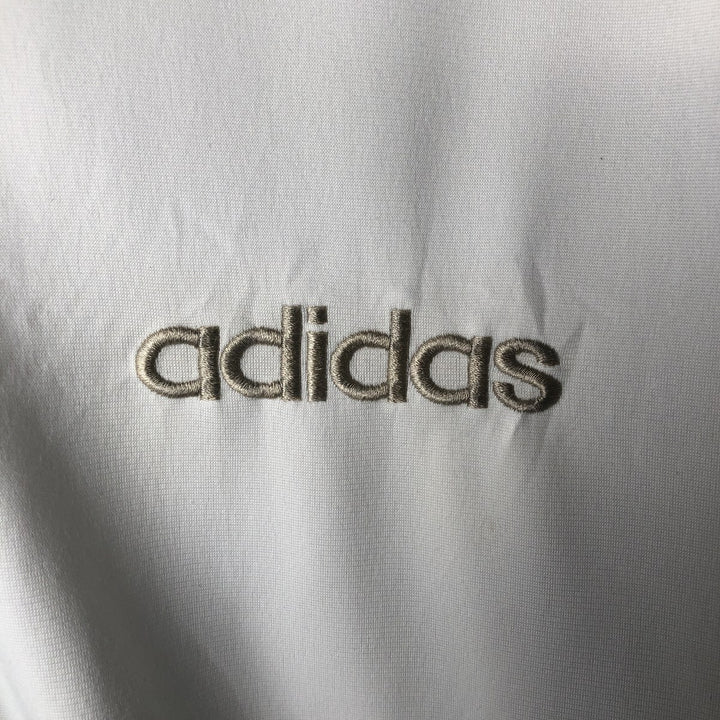 Vintage 90'S Adidas track jacket with back logo, size M, men's polyester white type Vintage Second Hand