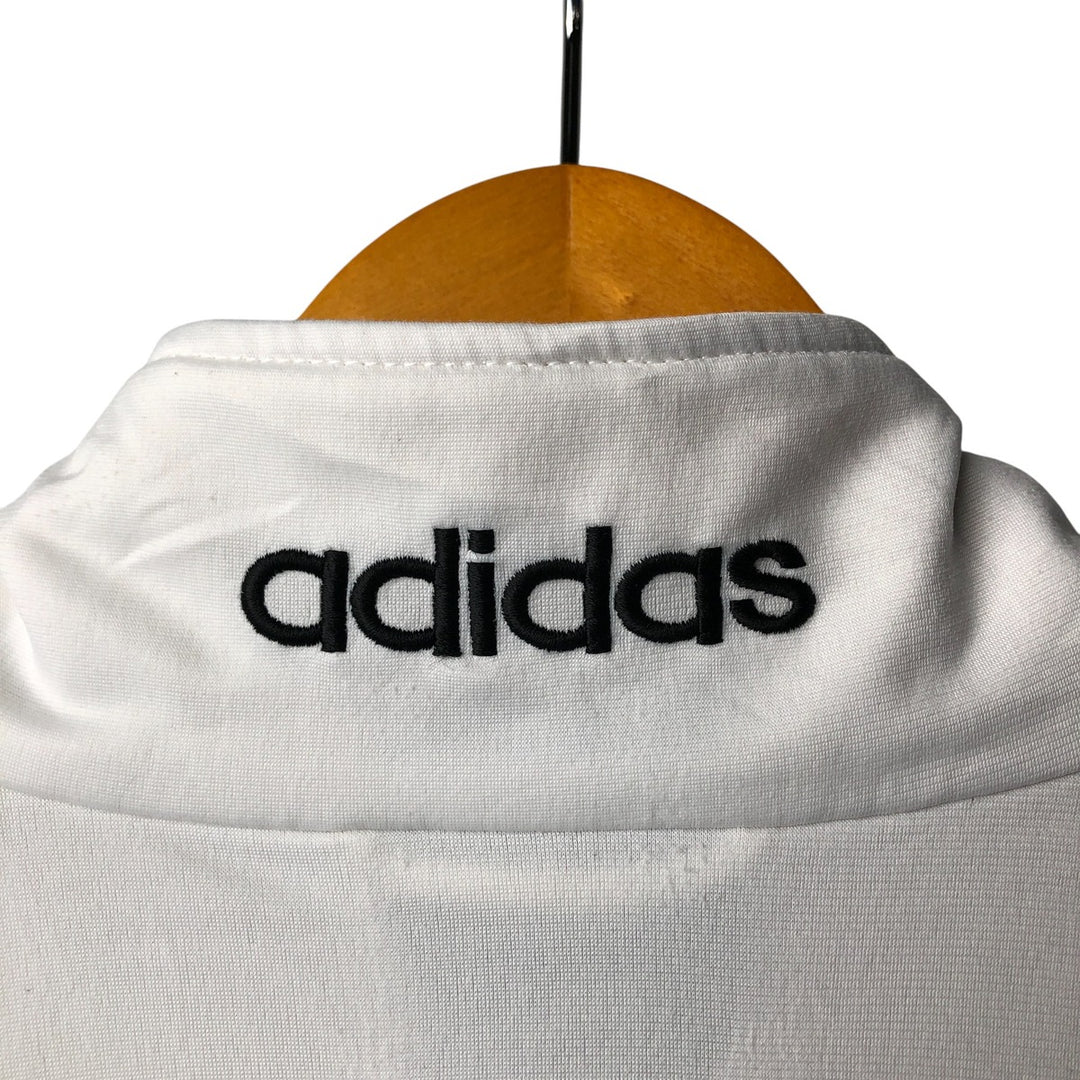 Vintage 90'S Adidas track jacket with back logo, size M, men's polyester white type Vintage Second Hand