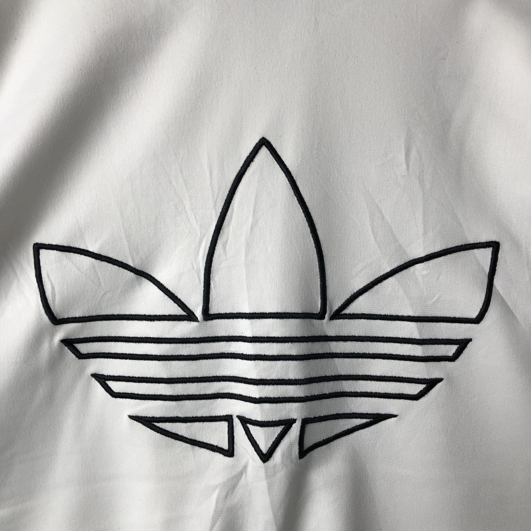 Vintage 90'S Adidas track jacket with back logo, size M, men's polyester white type Vintage Second Hand