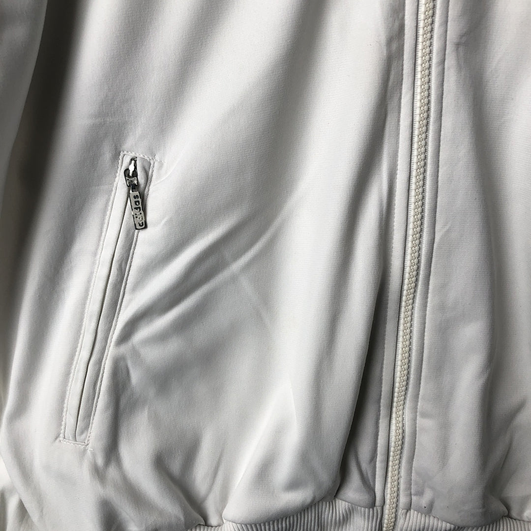 Vintage 90'S Adidas track jacket with back logo, size M, men's polyester white type Vintage Second Hand