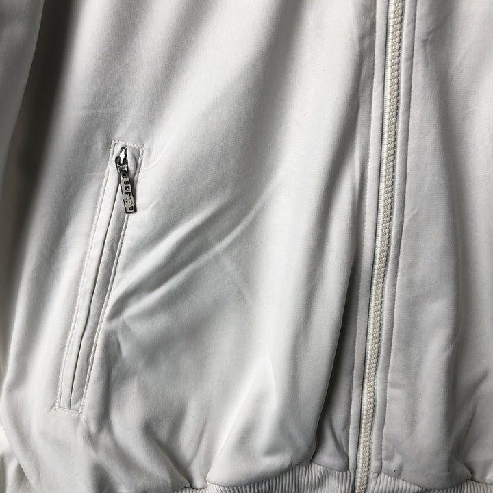 Vintage 90'S Adidas track jacket with back logo, size M, men's polyester white type Vintage Second Hand