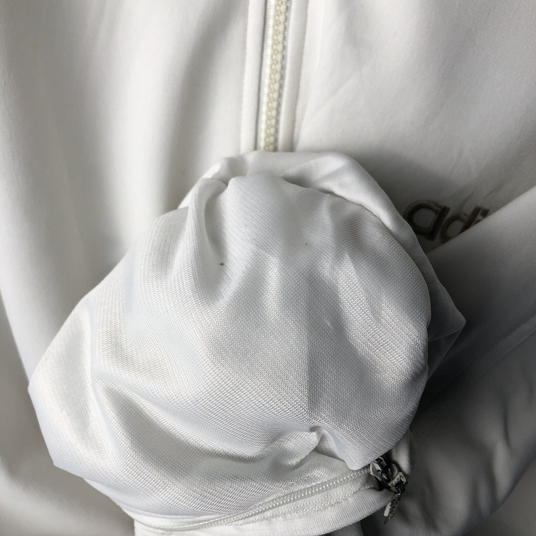 Vintage 90'S Adidas track jacket with back logo, size M, men's polyester white type Vintage Second Hand