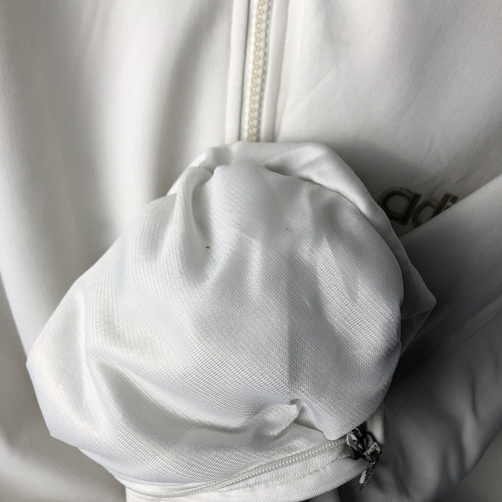 Vintage 90'S Adidas track jacket with back logo, size M, men's polyester white type Vintage Second Hand