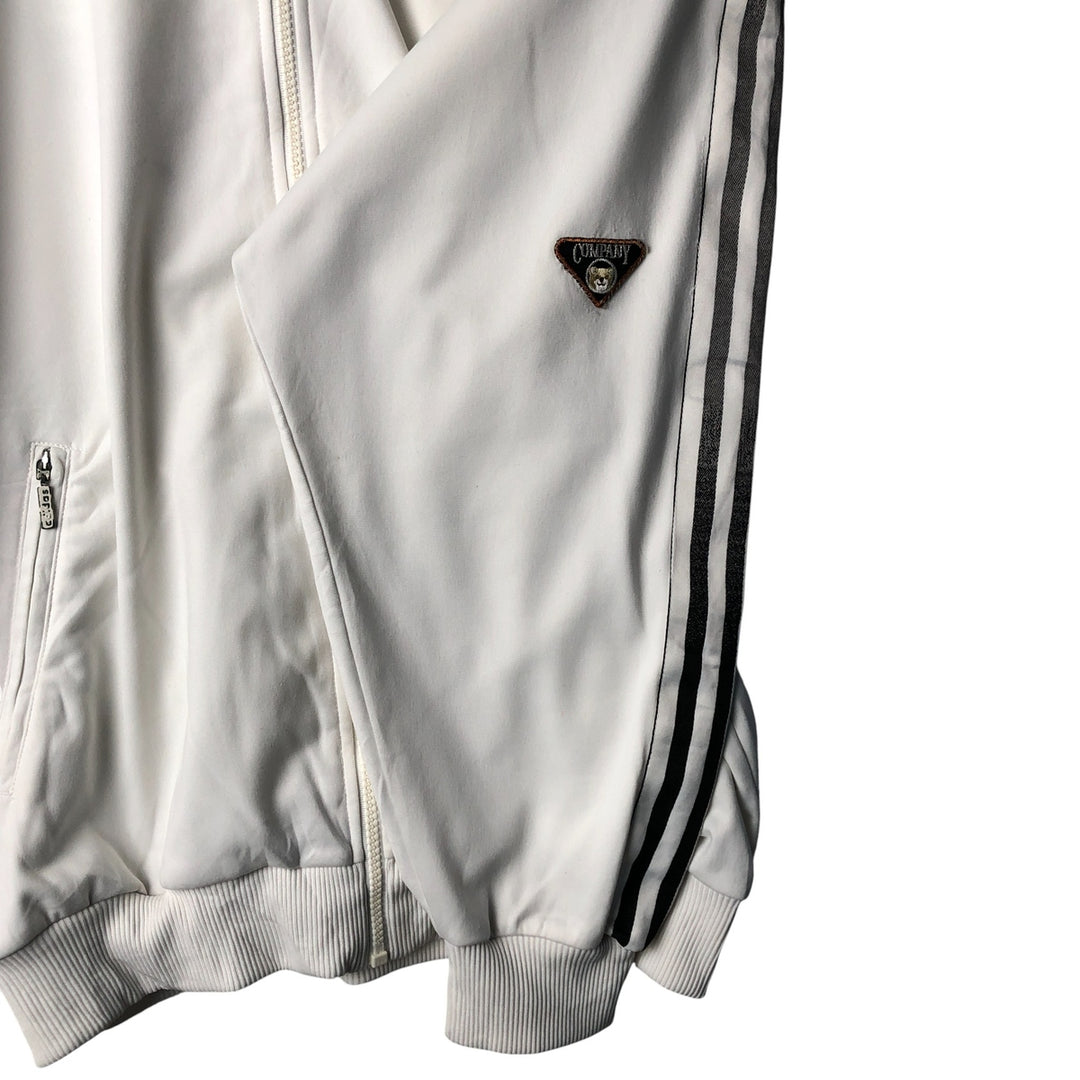 Vintage 90'S Adidas track jacket with back logo, size M, men's polyester white type Vintage Second Hand