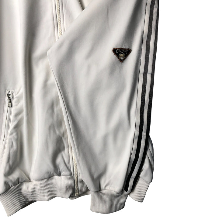 Vintage 90'S Adidas track jacket with back logo, size M, men's polyester white type Vintage Second Hand