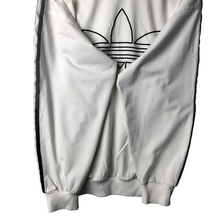 Vintage 90'S Adidas track jacket with back logo, size M, men's polyester white type Vintage Second Hand