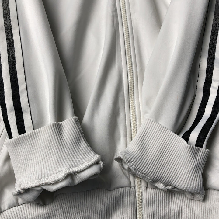 Vintage 90'S Adidas track jacket with back logo, size M, men's polyester white type Vintage Second Hand