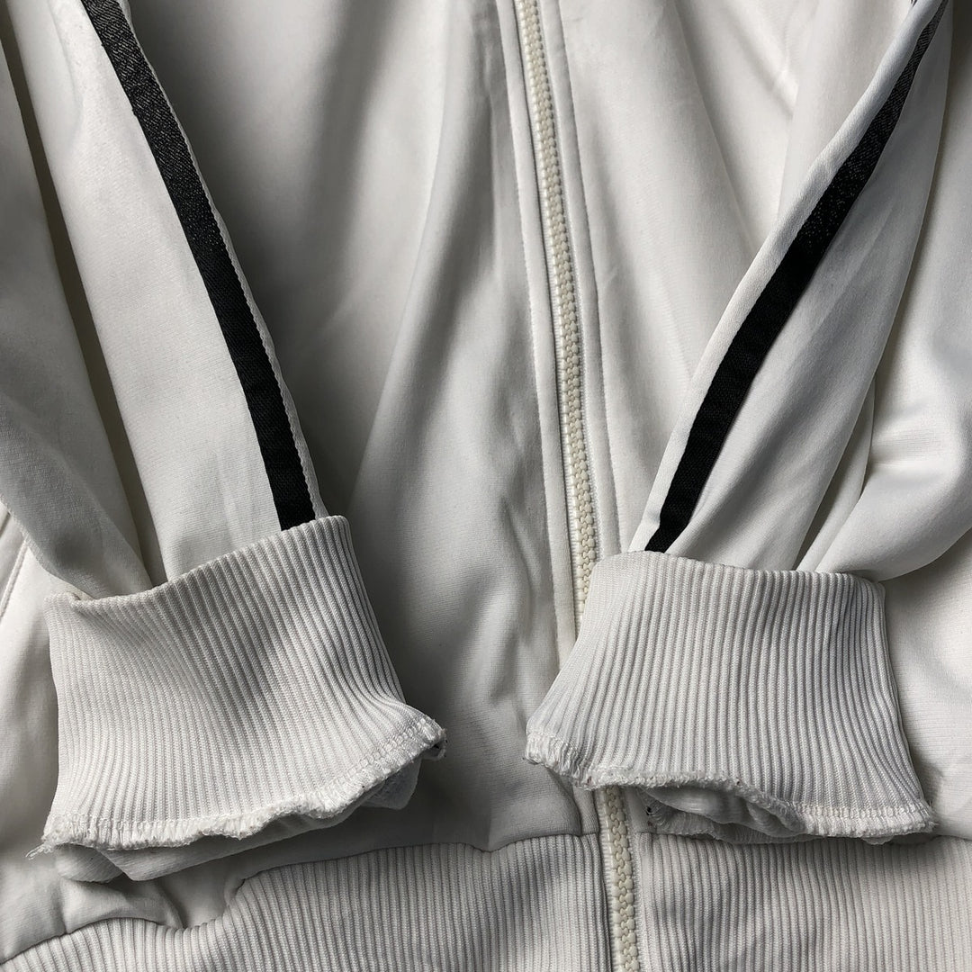 Vintage 90'S Adidas track jacket with back logo, size M, men's polyester white type Vintage Second Hand