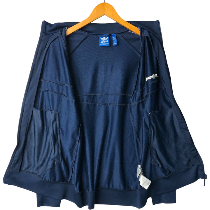 Adidas Originals Jersey Track Jacket Men's Size L polyester navy blue type Vintage Second Hand