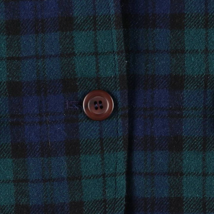 Vintage 1970'S Pendleton Blackwatch Check Wool Tailored Jacket, Made in USA, Women's Size L wool navy blue type Vintage Second Hand