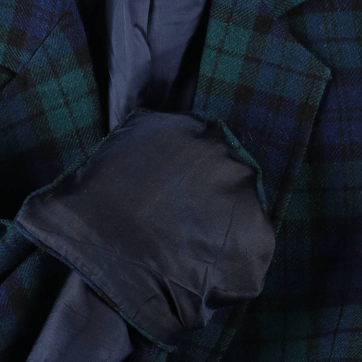 Vintage 1970'S Pendleton Blackwatch Check Wool Tailored Jacket, Made in USA, Women's Size L wool navy blue type Vintage Second Hand