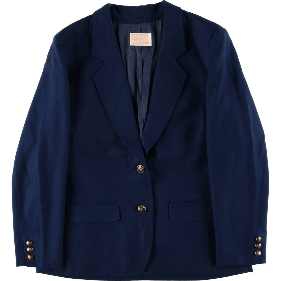 1970'S Pendleton Navy Blazer, Tailored Jacket, Made in USA, Women's Size XL wool navy blue type Vintage Second Hand