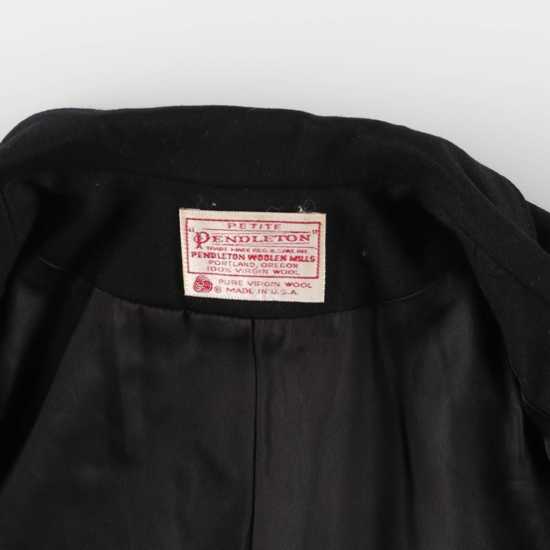 Vintage 1970'S Pendleton Petite Navy Blazer, Made in USA, Women's Size L wool navy blue type Vintage Second Hand