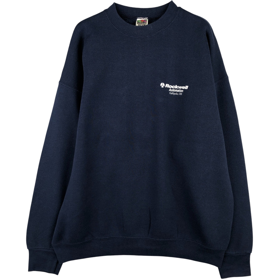 2000'S Fruit of the Loom Rockwell Advertising Sweatshirt, Men's Size XL cotton Navy blue Vintage Second Hand