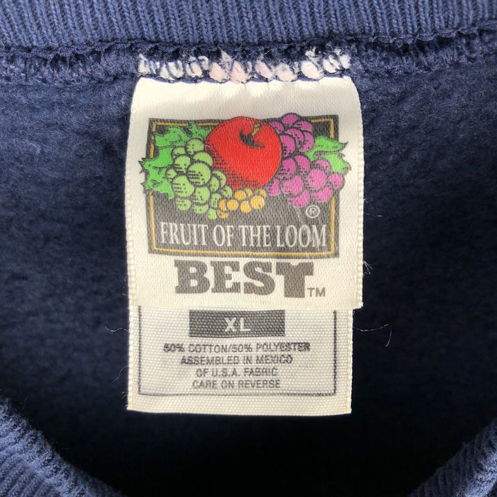 2000'S Fruit of the Loom Rockwell Advertising Sweatshirt, Men's Size XL cotton Navy blue Vintage Second Hand