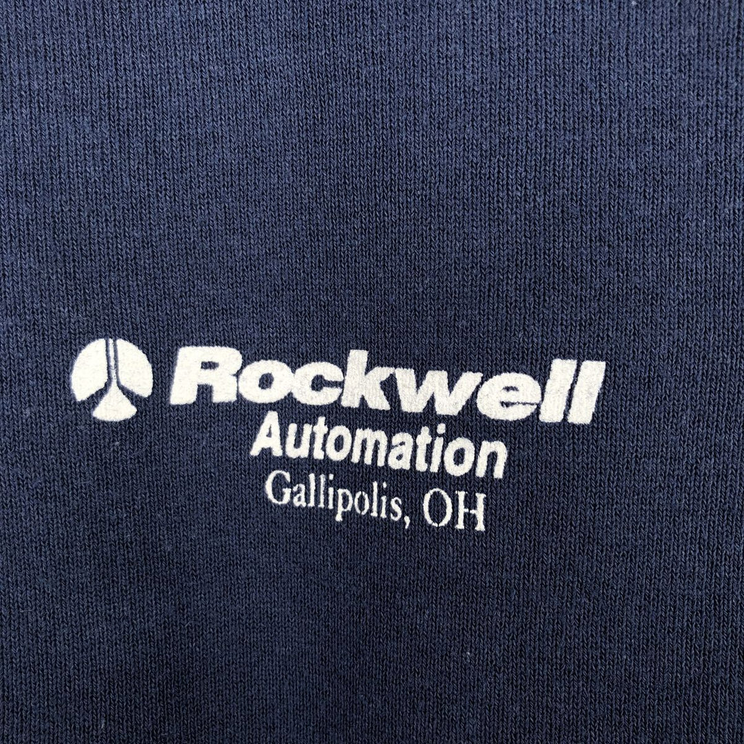 2000'S Fruit of the Loom Rockwell Advertising Sweatshirt, Men's Size XL cotton Navy blue Vintage Second Hand