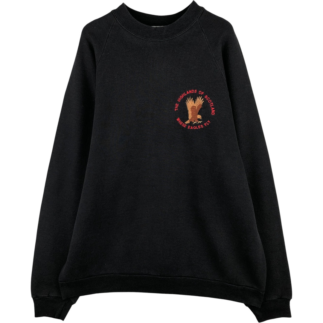 Vintage SCOT SHIRTS Eagle Pattern Sweatshirt, Men's XL cotton black type Vintage Second Hand
