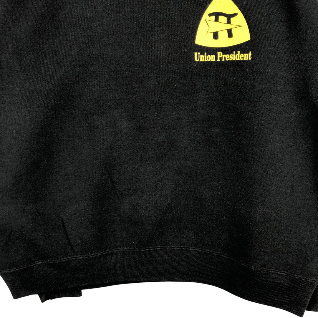 Vintage 80s-90'S Jerzees printed sweatshirt, sweatshirt, made in USA, men's XL size cotton black type Vintage Second Hand