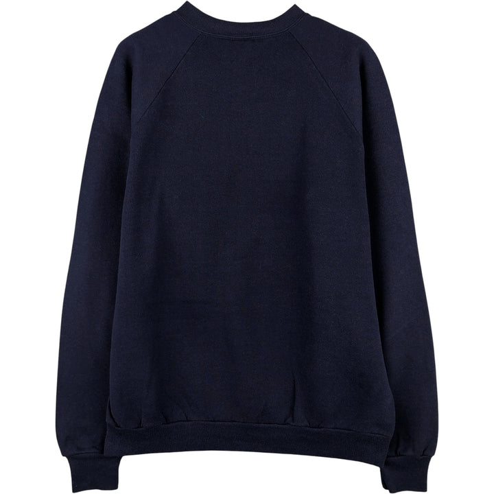 Vintage 80s-90'S Jerzees printed sweatshirt, sweatshirt, made in USA, men's XL size cotton navy blue type Vintage Second Hand