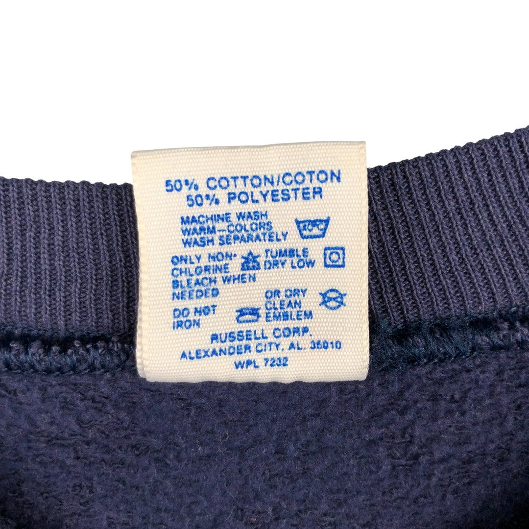 Vintage 80s-90'S Jerzees printed sweatshirt, sweatshirt, made in USA, men's XL size cotton navy blue type Vintage Second Hand