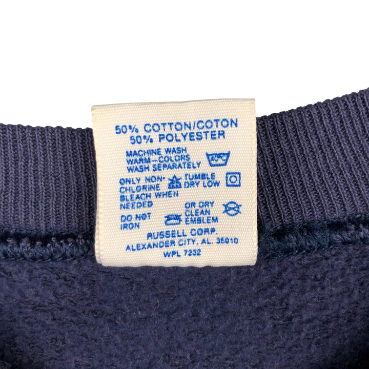 Vintage 80s-90'S Jerzees printed sweatshirt, sweatshirt, made in USA, men's XL size cotton navy blue type Vintage Second Hand