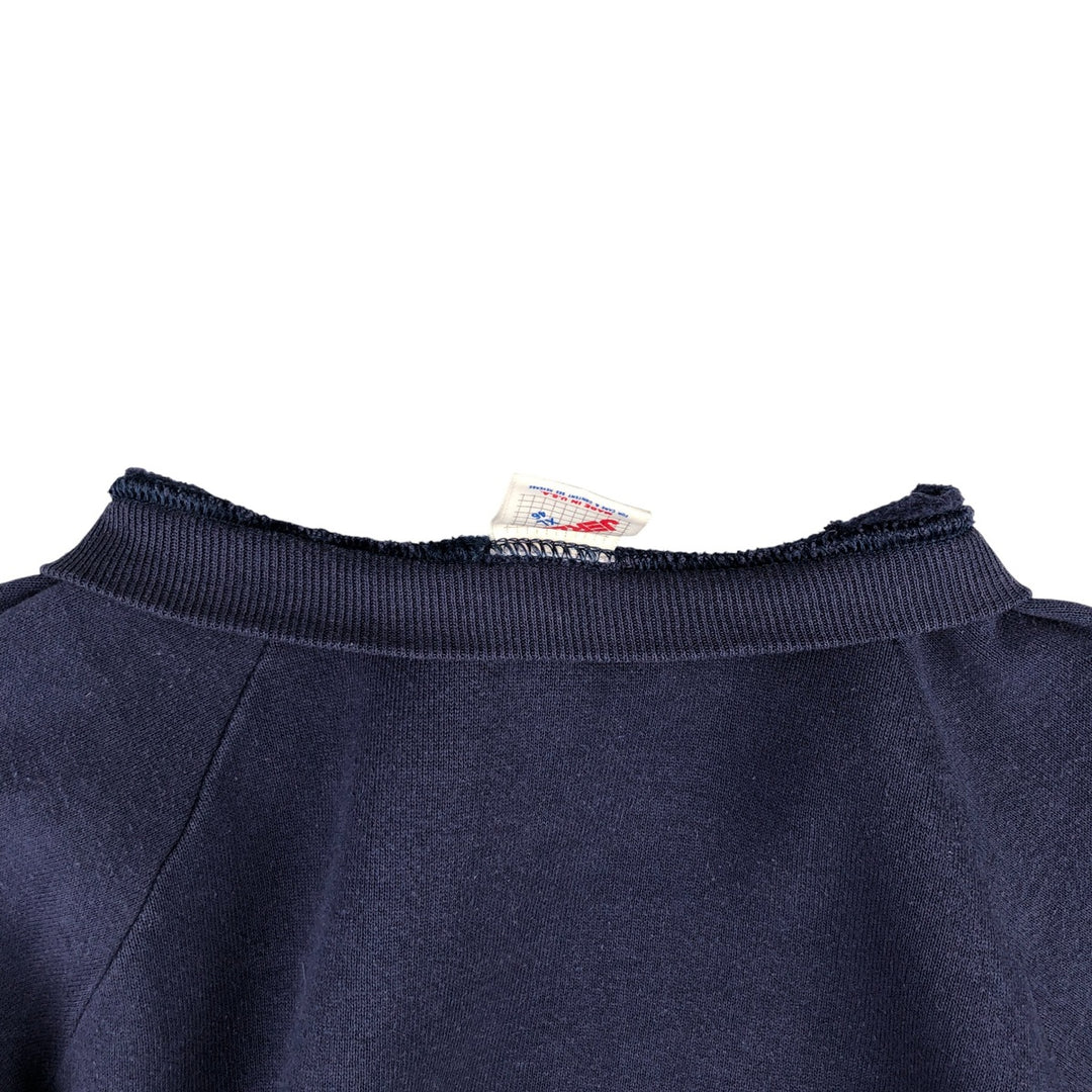 Vintage 80s-90'S Jerzees printed sweatshirt, sweatshirt, made in USA, men's XL size cotton navy blue type Vintage Second Hand