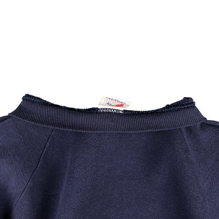 Vintage 80s-90'S Jerzees printed sweatshirt, sweatshirt, made in USA, men's XL size cotton navy blue type Vintage Second Hand