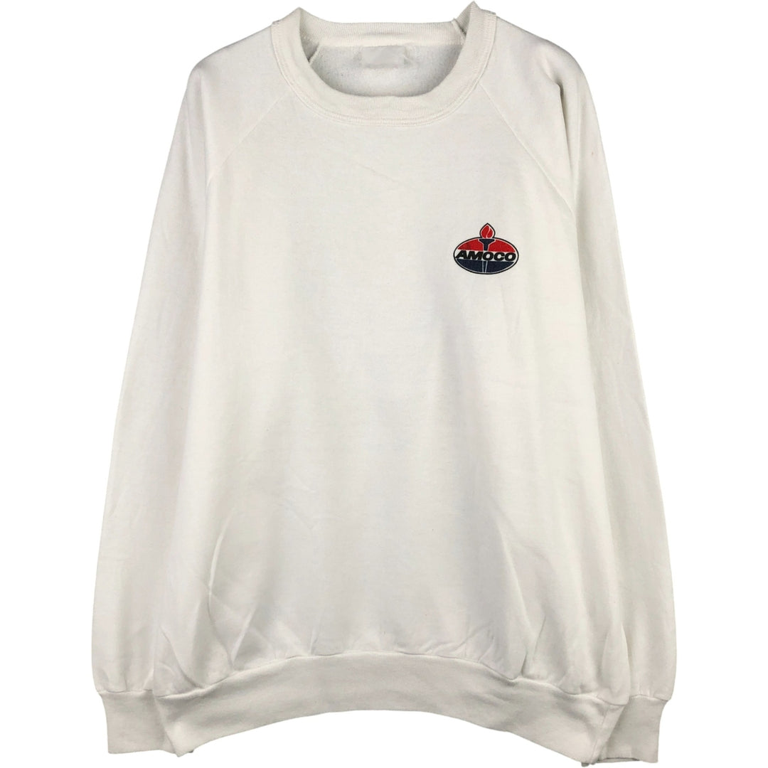 Vintage AMOCO Advertising Men's Sweatshirt (Size L) unclear white type Vintage Second Hand