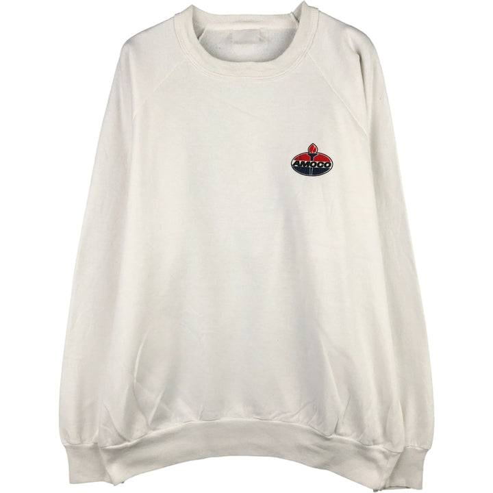 Vintage AMOCO Advertising Men's Sweatshirt (Size L) unclear white type Vintage Second Hand