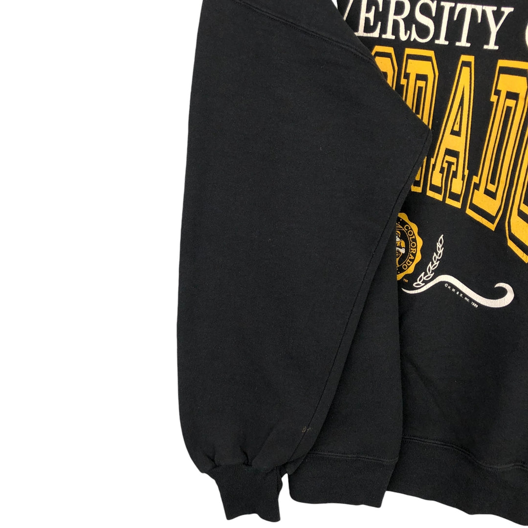 Vintage 1980'S Jerseys Super Sweats triple print college sweatshirt, made in the USA, men's size XL cotton black type Vintage Second Hand