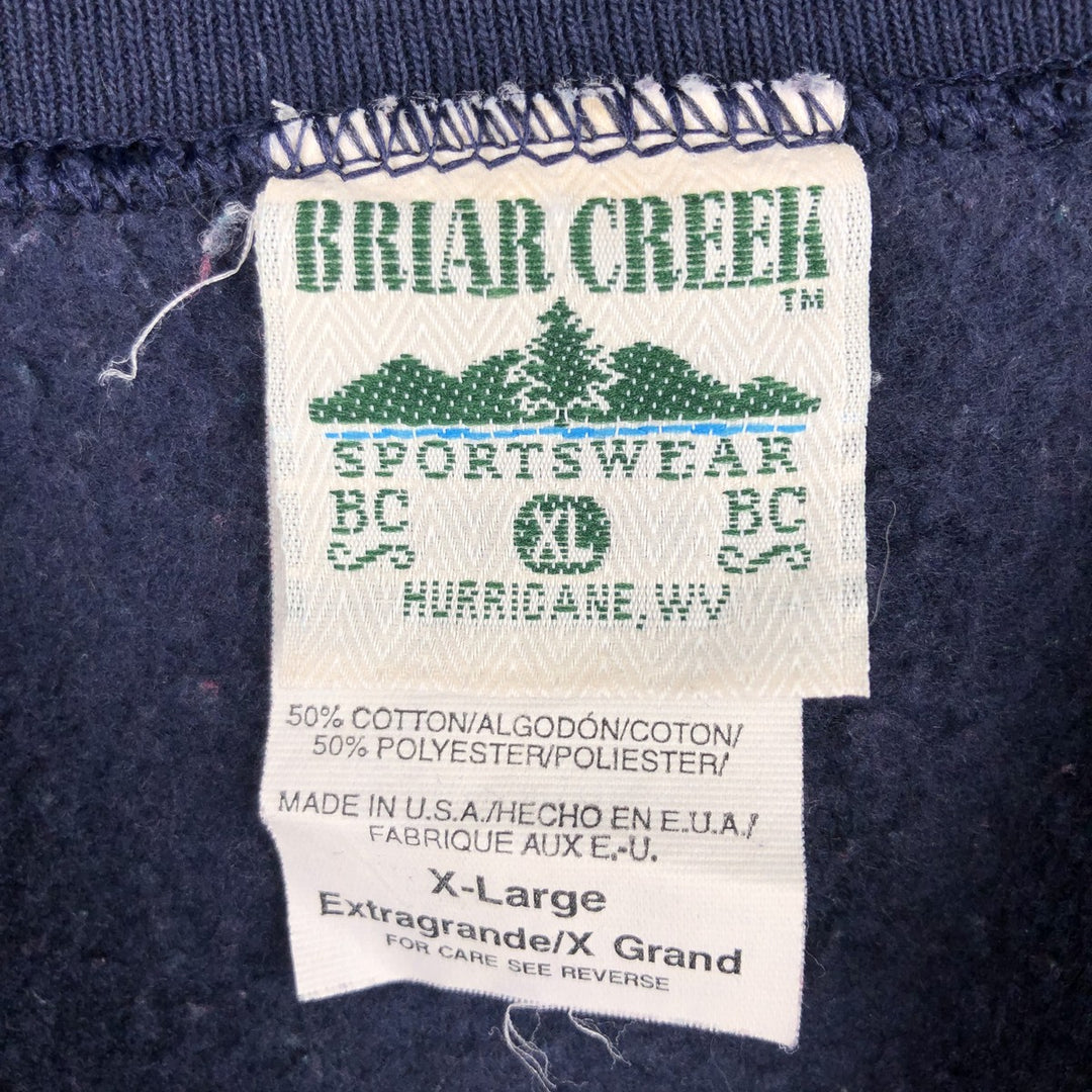 2000'S Briar Creek College Character Sweatshirt, Made in USA, Men's Size XL cotton navy blue type Vintage Second Hand