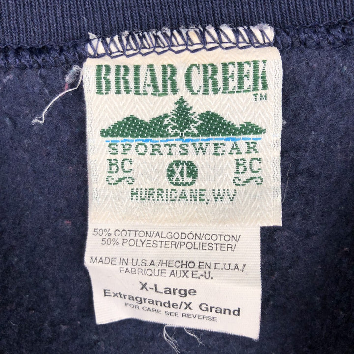 2000'S Briar Creek College Character Sweatshirt, Made in USA, Men's Size XL cotton navy blue type Vintage Second Hand