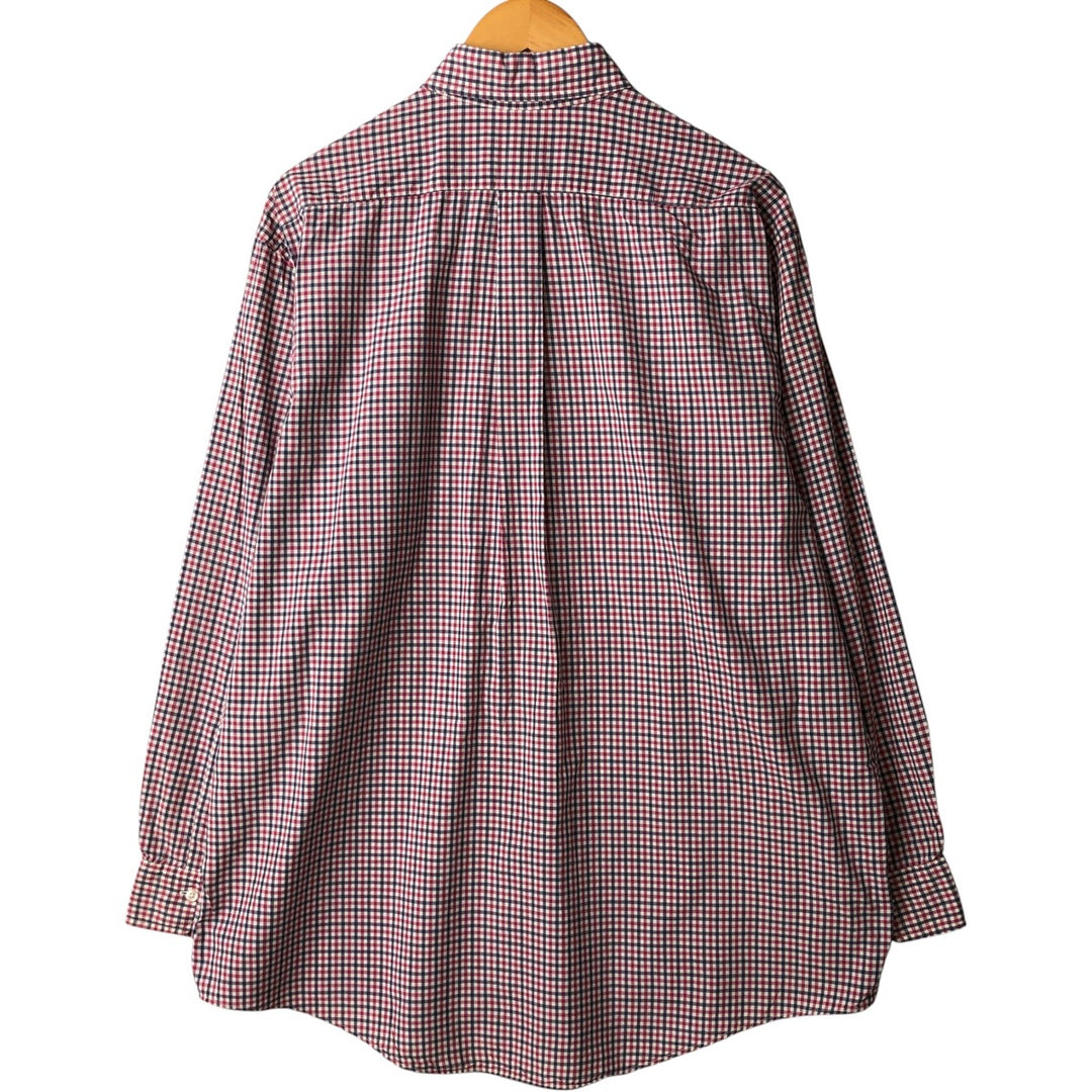 Vintage 1980s-1990'S Brooks Brothers MAKERS gingham check long-sleeve button-down check shirt, Made in USA, Men's XL cotton red type Vintage Second Hand