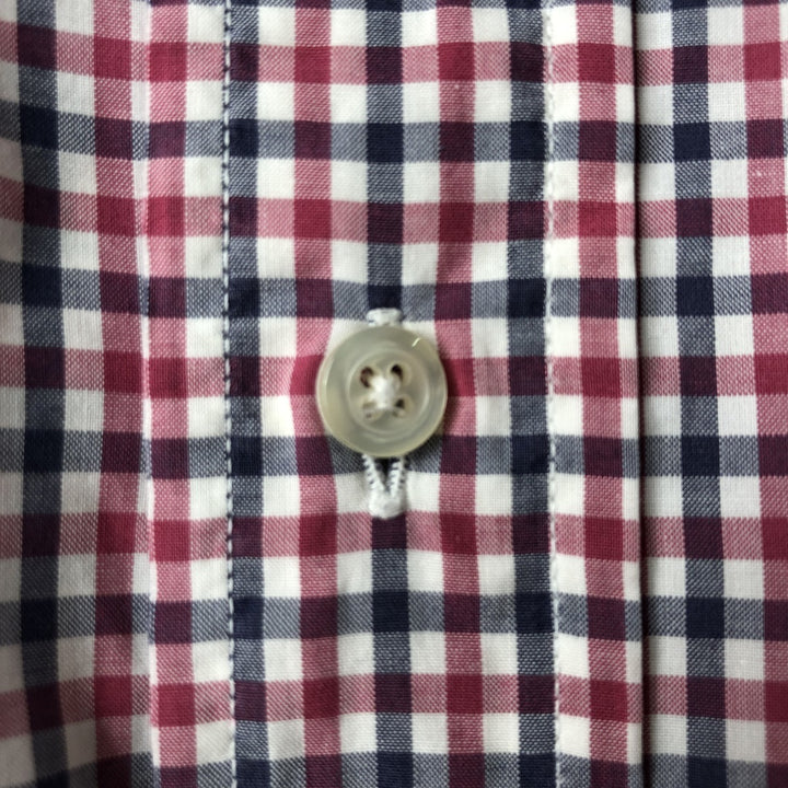 Vintage 1980s-1990'S Brooks Brothers MAKERS gingham check long-sleeve button-down check shirt, Made in USA, Men's XL cotton red type Vintage Second Hand