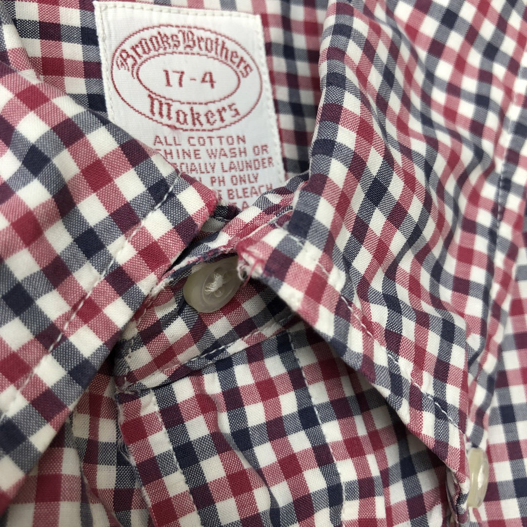 Vintage 1980s-1990'S Brooks Brothers MAKERS gingham check long-sleeve button-down check shirt, Made in USA, Men's XL cotton red type Vintage Second Hand