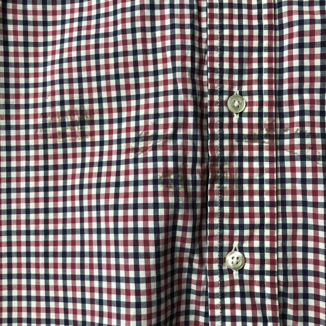 Vintage 1980s-1990'S Brooks Brothers MAKERS gingham check long-sleeve button-down check shirt, Made in USA, Men's XL cotton red type Vintage Second Hand