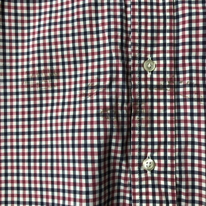 Vintage 1980s-1990'S Brooks Brothers MAKERS gingham check long-sleeve button-down check shirt, Made in USA, Men's XL cotton red type Vintage Second Hand