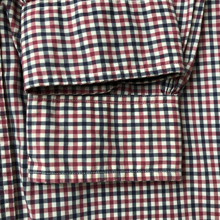 Vintage 1980s-1990'S Brooks Brothers MAKERS gingham check long-sleeve button-down check shirt, Made in USA, Men's XL cotton red type Vintage Second Hand
