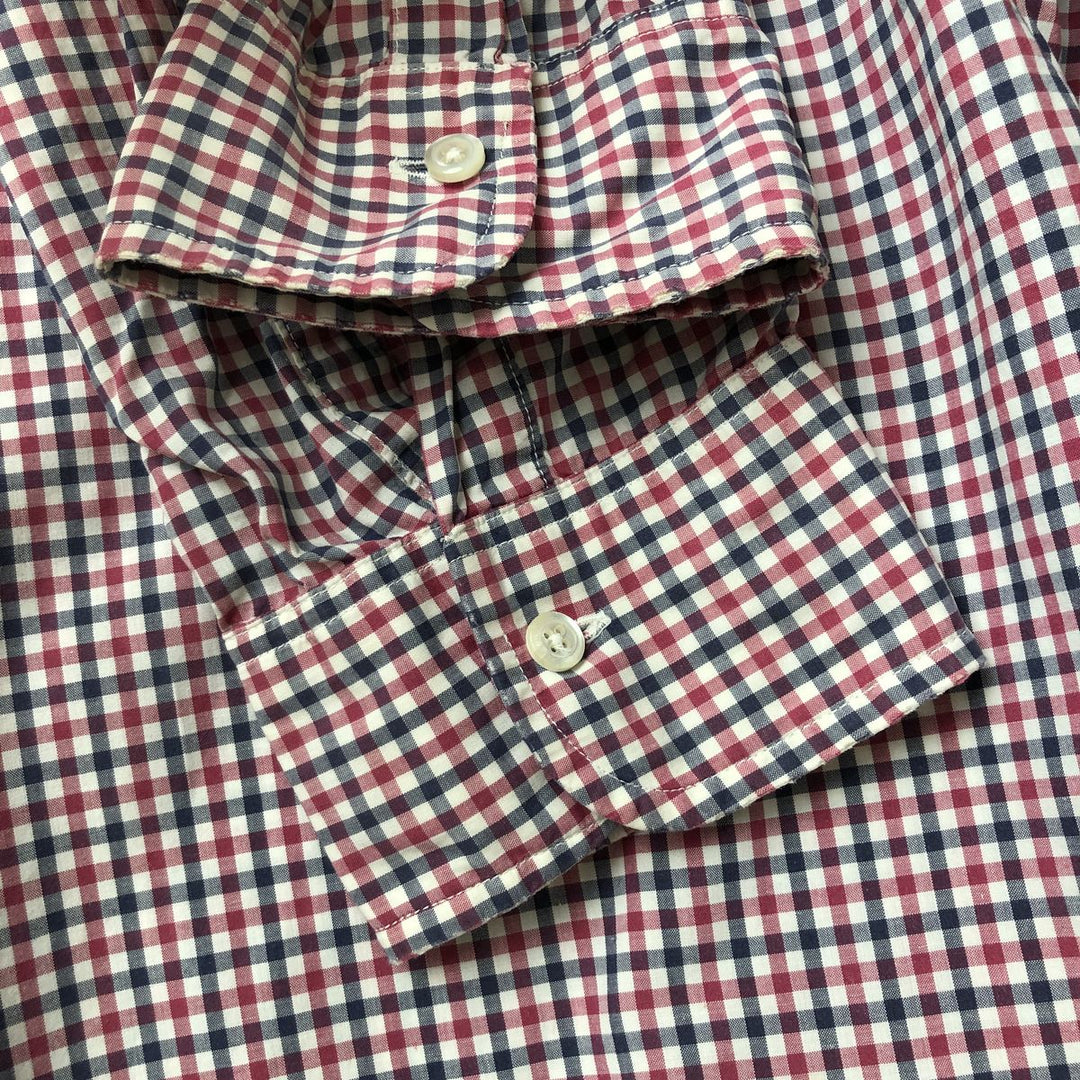 Vintage 1980s-1990'S Brooks Brothers MAKERS gingham check long-sleeve button-down check shirt, Made in USA, Men's XL cotton red type Vintage Second Hand