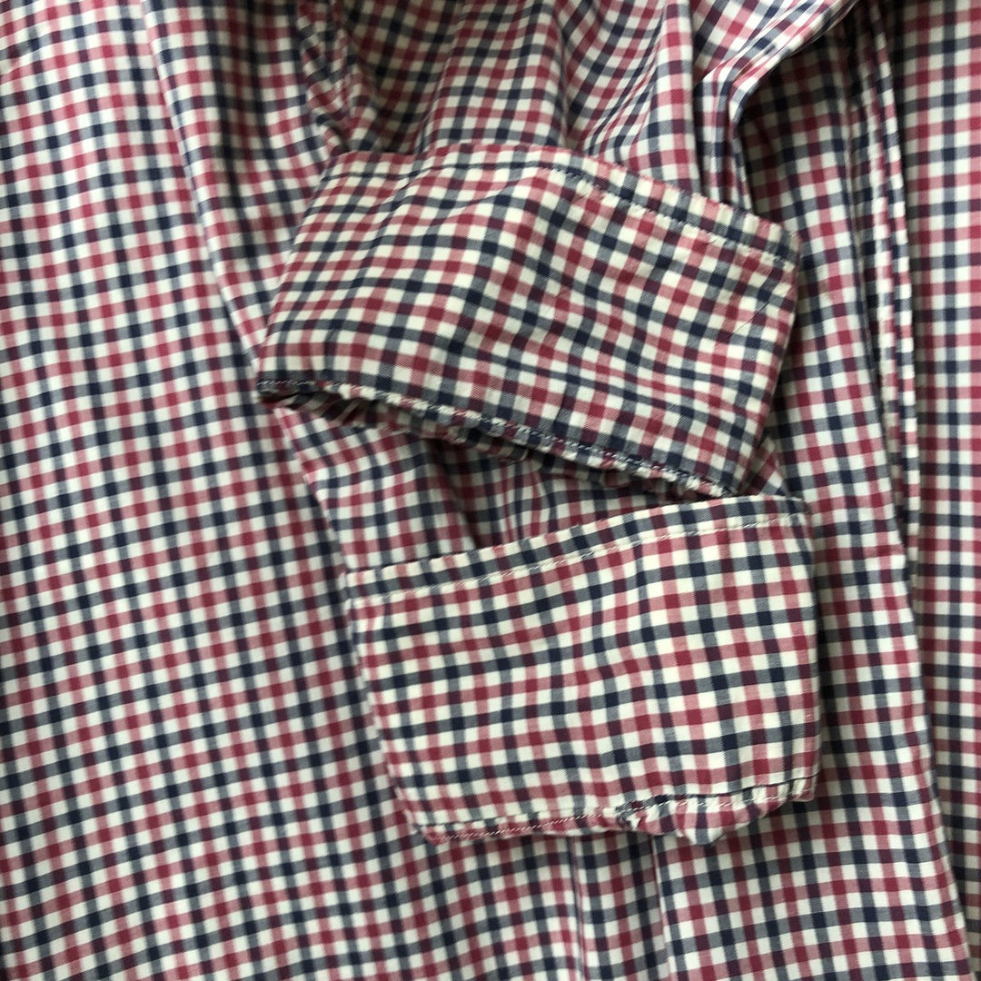 Vintage 1980s-1990'S Brooks Brothers MAKERS gingham check long-sleeve button-down check shirt, Made in USA, Men's XL cotton red type Vintage Second Hand