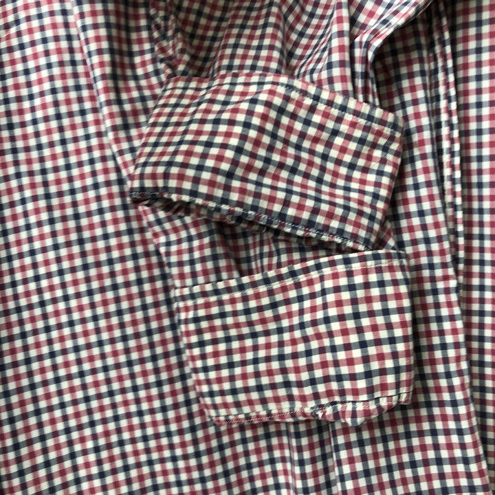 Vintage 1980s-1990'S Brooks Brothers MAKERS gingham check long-sleeve button-down check shirt, Made in USA, Men's XL cotton red type Vintage Second Hand