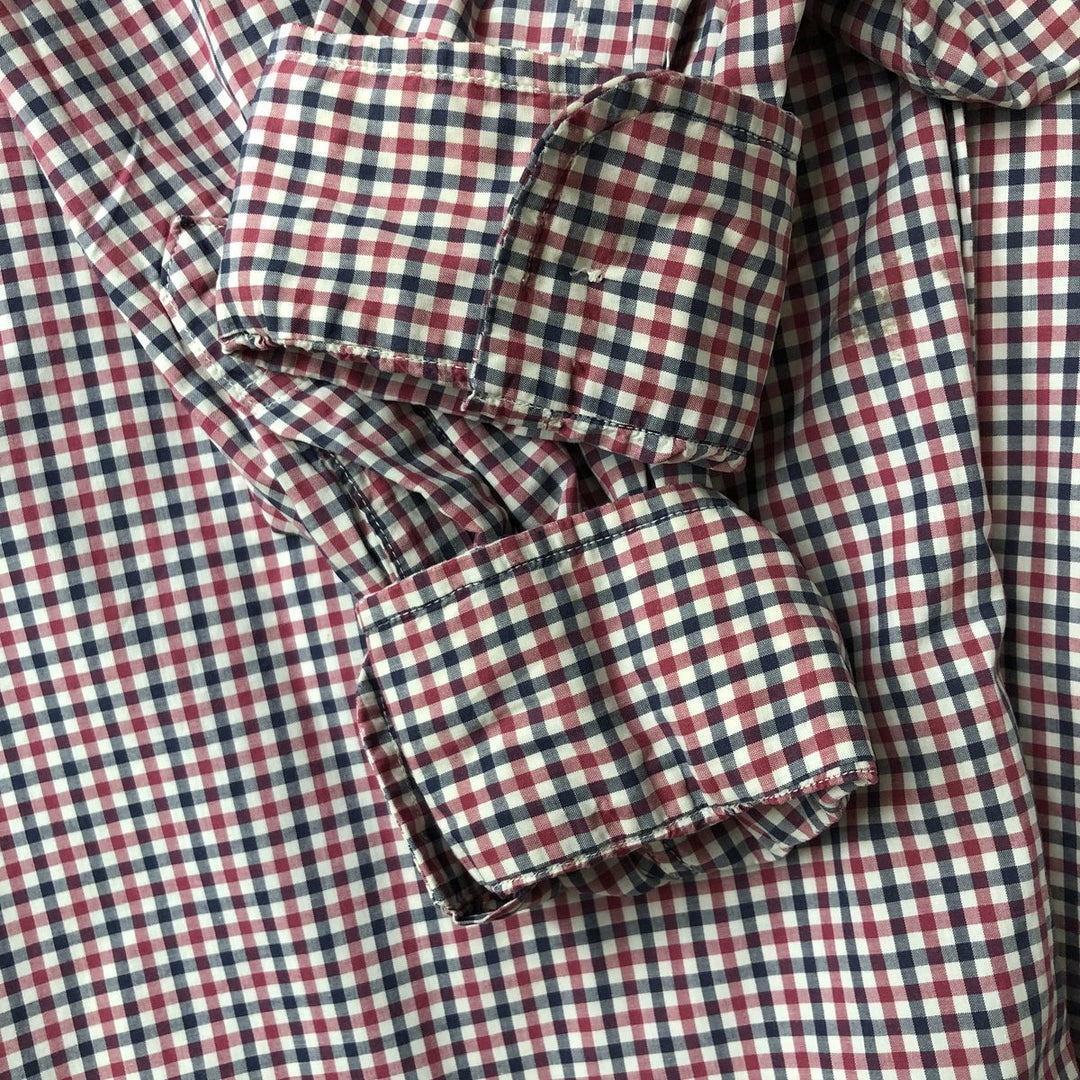 Vintage 1980s-1990'S Brooks Brothers MAKERS gingham check long-sleeve button-down check shirt, Made in USA, Men's XL cotton red type Vintage Second Hand