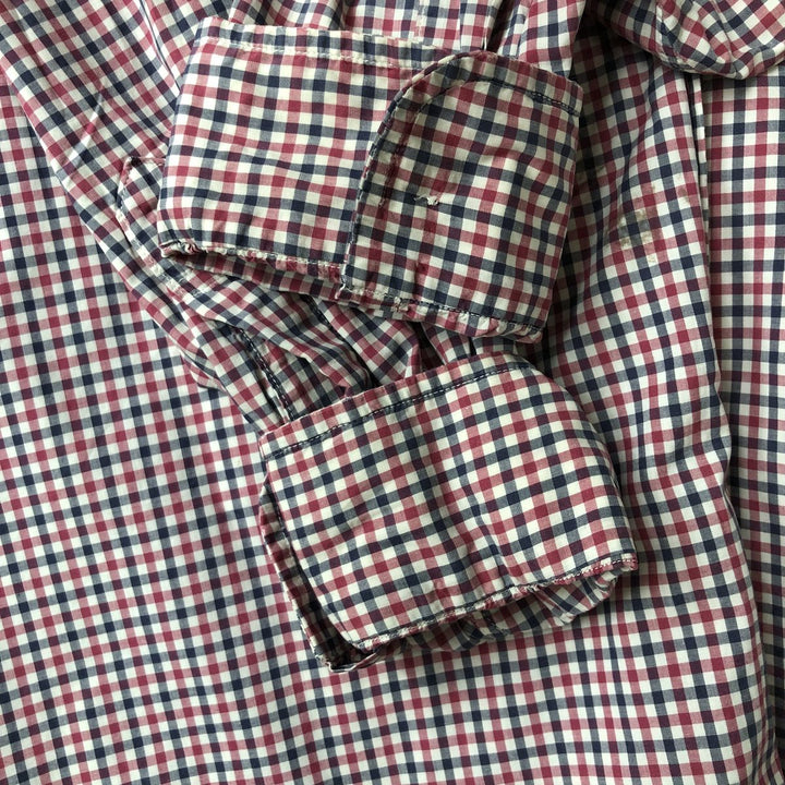 Vintage 1980s-1990'S Brooks Brothers MAKERS gingham check long-sleeve button-down check shirt, Made in USA, Men's XL cotton red type Vintage Second Hand