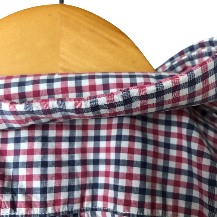 Vintage 1980s-1990'S Brooks Brothers MAKERS gingham check long-sleeve button-down check shirt, Made in USA, Men's XL cotton red type Vintage Second Hand