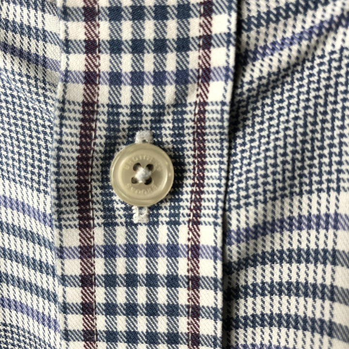 Brooks Brothers Est.1818 Long Sleeve Button-Down Check Shirt, Men's Size L Supima Cotton white type Vintage Second Hand