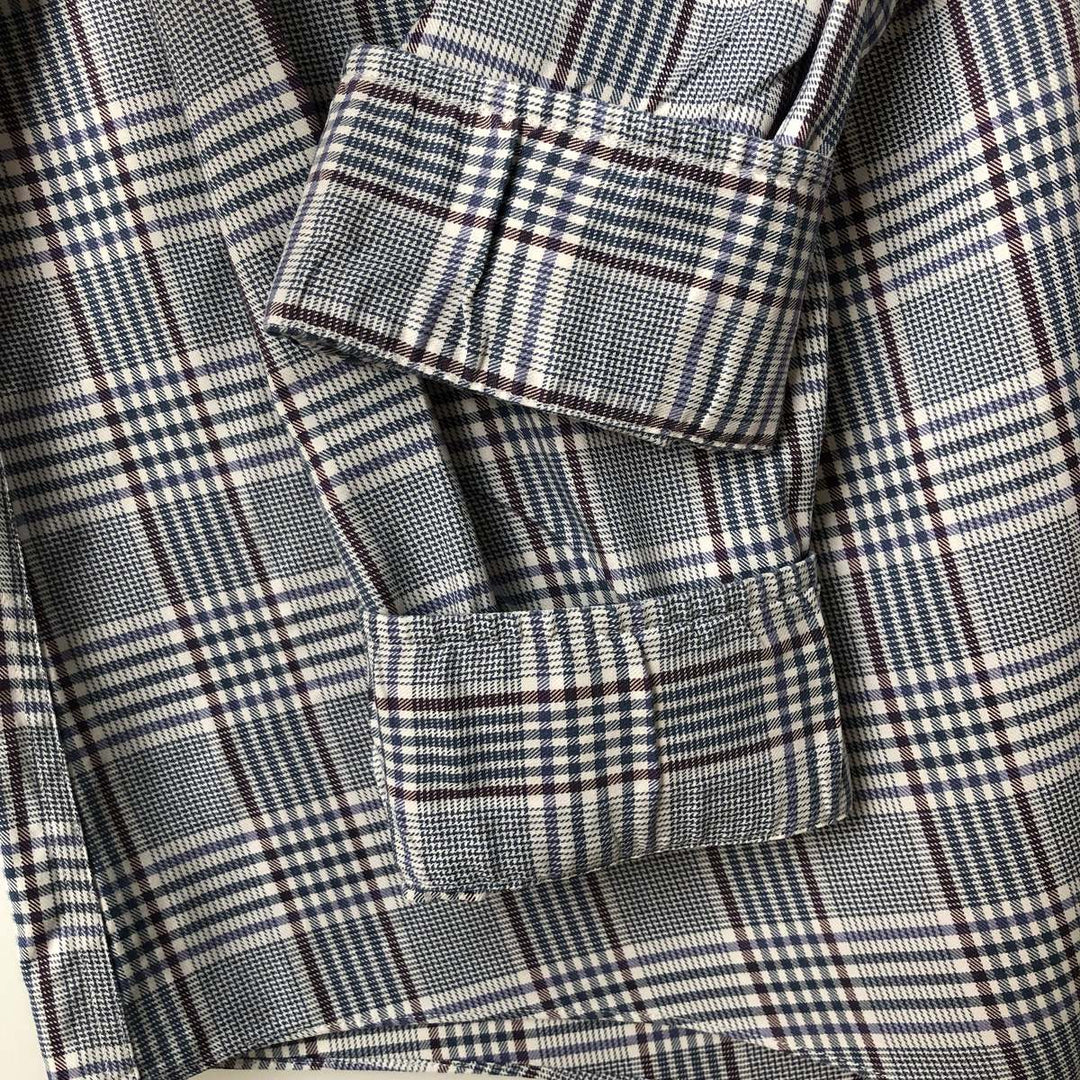 Brooks Brothers Est.1818 Long Sleeve Button-Down Check Shirt, Men's Size L Supima Cotton white type Vintage Second Hand