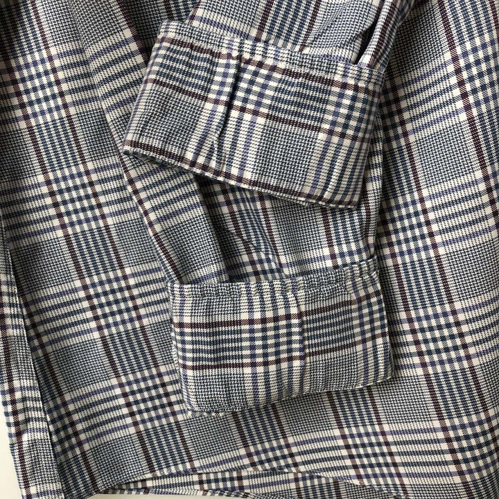 Brooks Brothers Est.1818 Long Sleeve Button-Down Check Shirt, Men's Size L Supima Cotton white type Vintage Second Hand