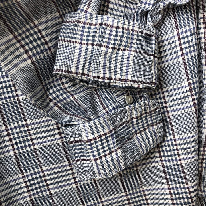 Brooks Brothers Est.1818 Long Sleeve Button-Down Check Shirt, Men's Size L Supima Cotton white type Vintage Second Hand